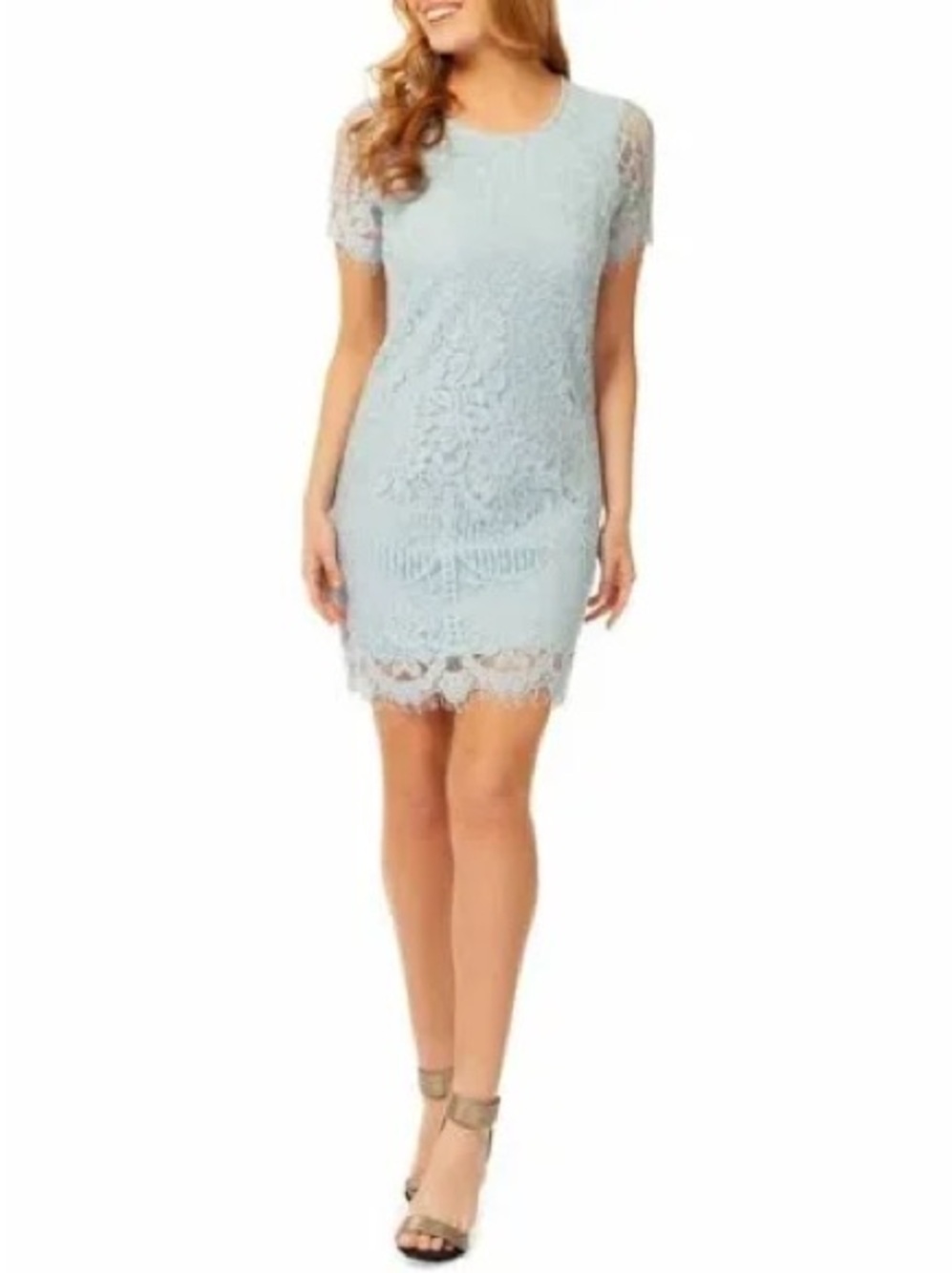 Dex Light Blue Lace Mini Dress